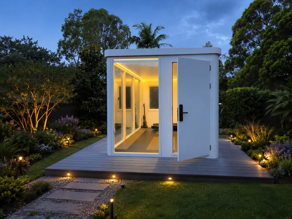 Completed FreshPod installed in a backyard